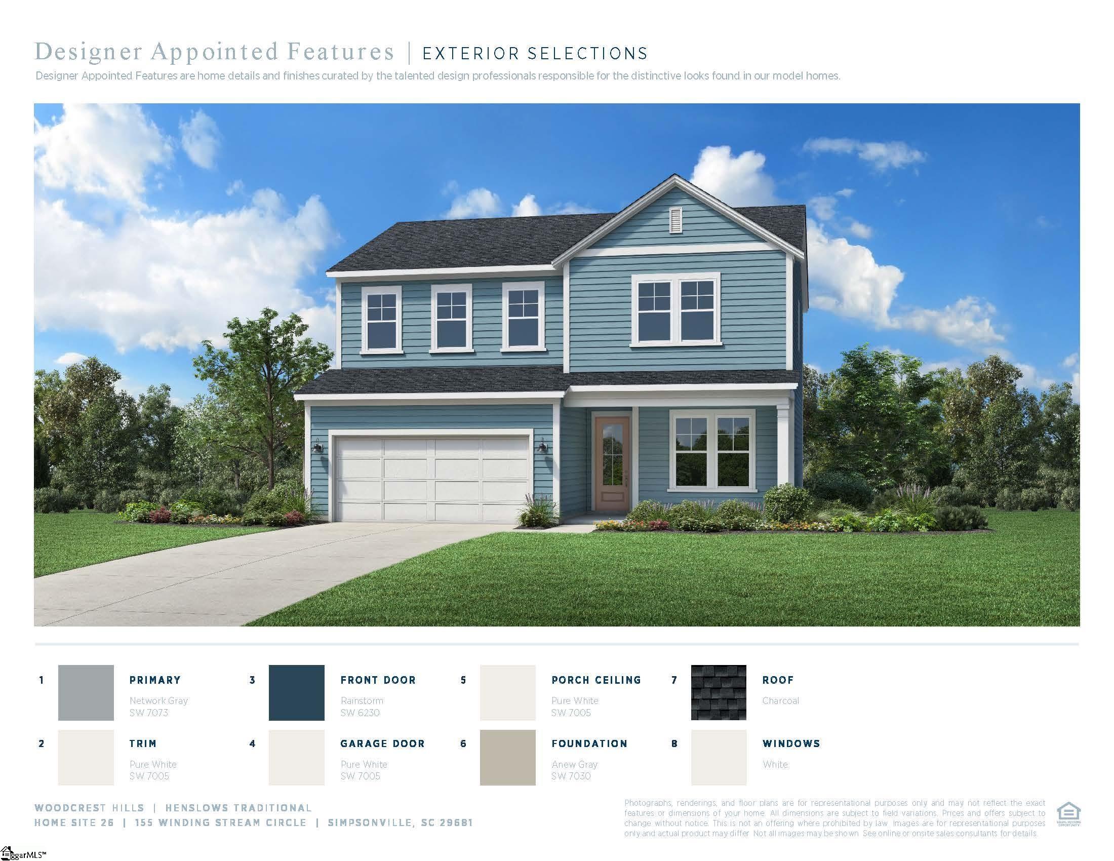 104 Winding Stream Circle UNIT Lot 26 Henslows Traditional Simpsonville, SC 29681