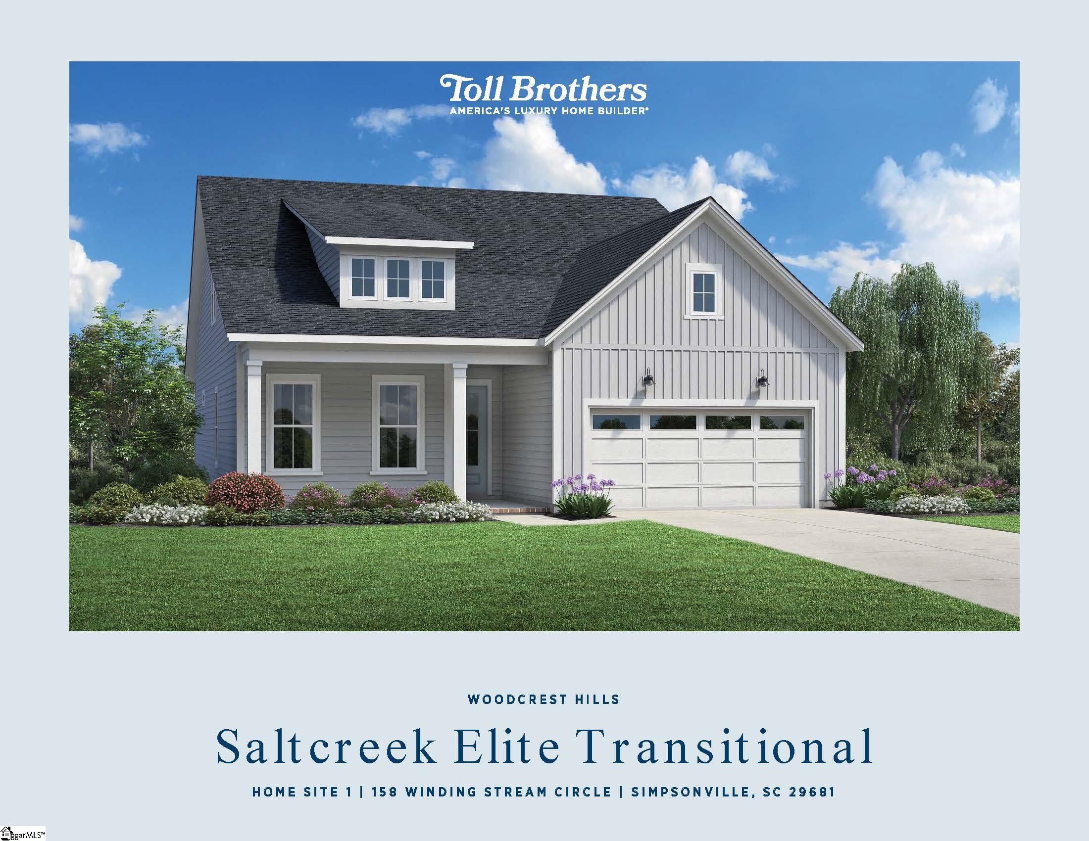 158 Winding Stream Circle UNIT Lot 1 Saltcreek Elite Transitional Simpsonville, SC 29681