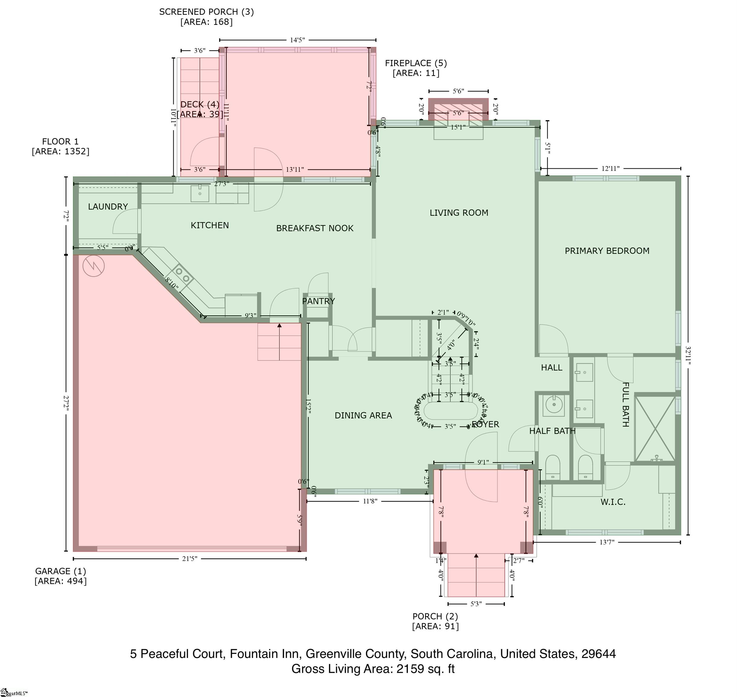 5 Peaceful Court Fountain Inn, SC 29644