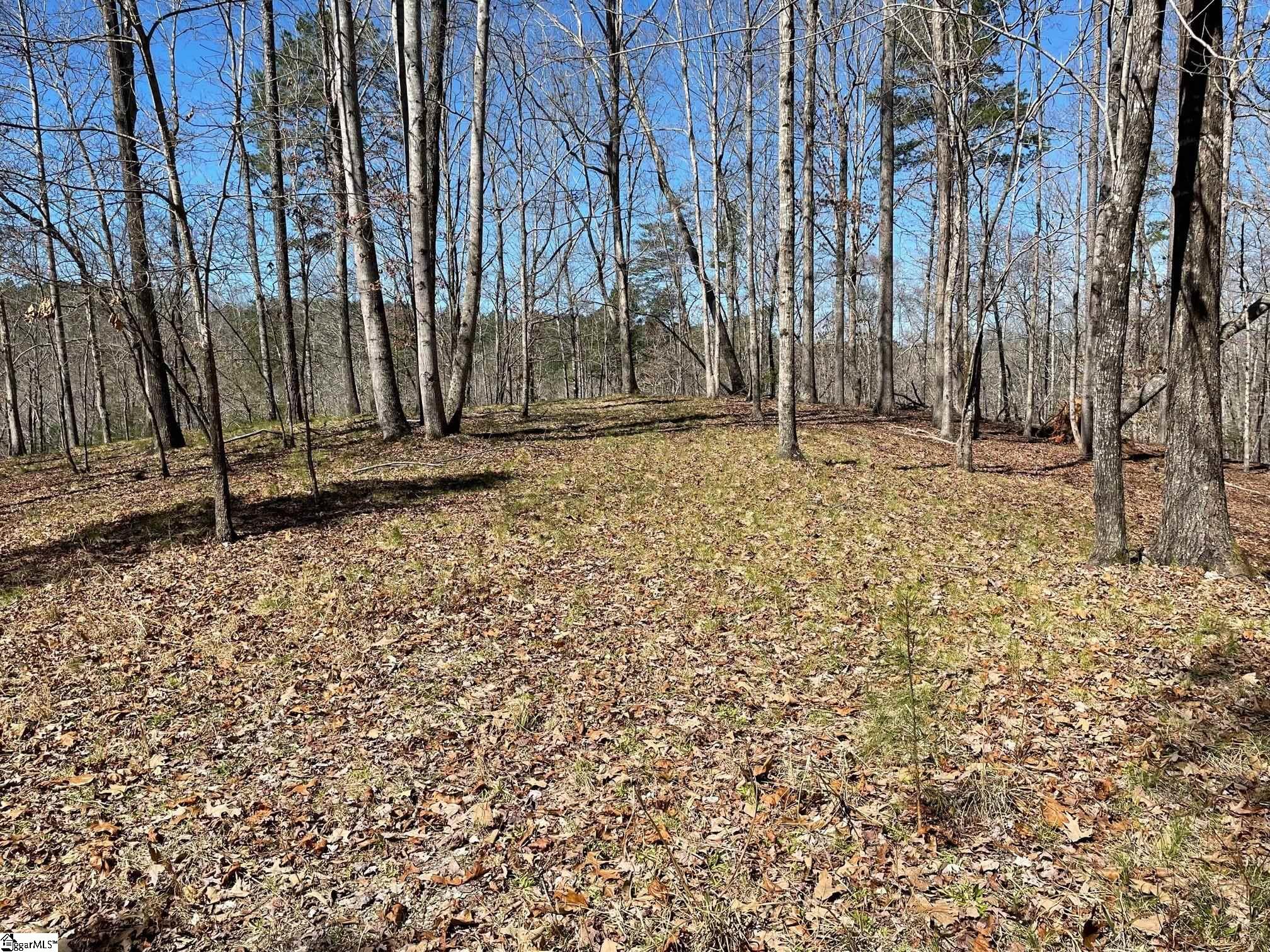 Private estate lot with an idyllic setting for the buyer seeking natural surroundings, a low cost easy to build site and close proximity to amenities.   Featuring an elevated flat building site, this hardwood campus with natural mountain laurel is bordered at the rear by a mountain stream and affords some seasonal long range lake and mountain views.  Located just 3/10s of a mile inside the main gate providing easy access to all community amenities and quick access and egress to nearby towns of Clemson and Pickens (15 minutes). A Cliffs Membership is available for additional purchase.