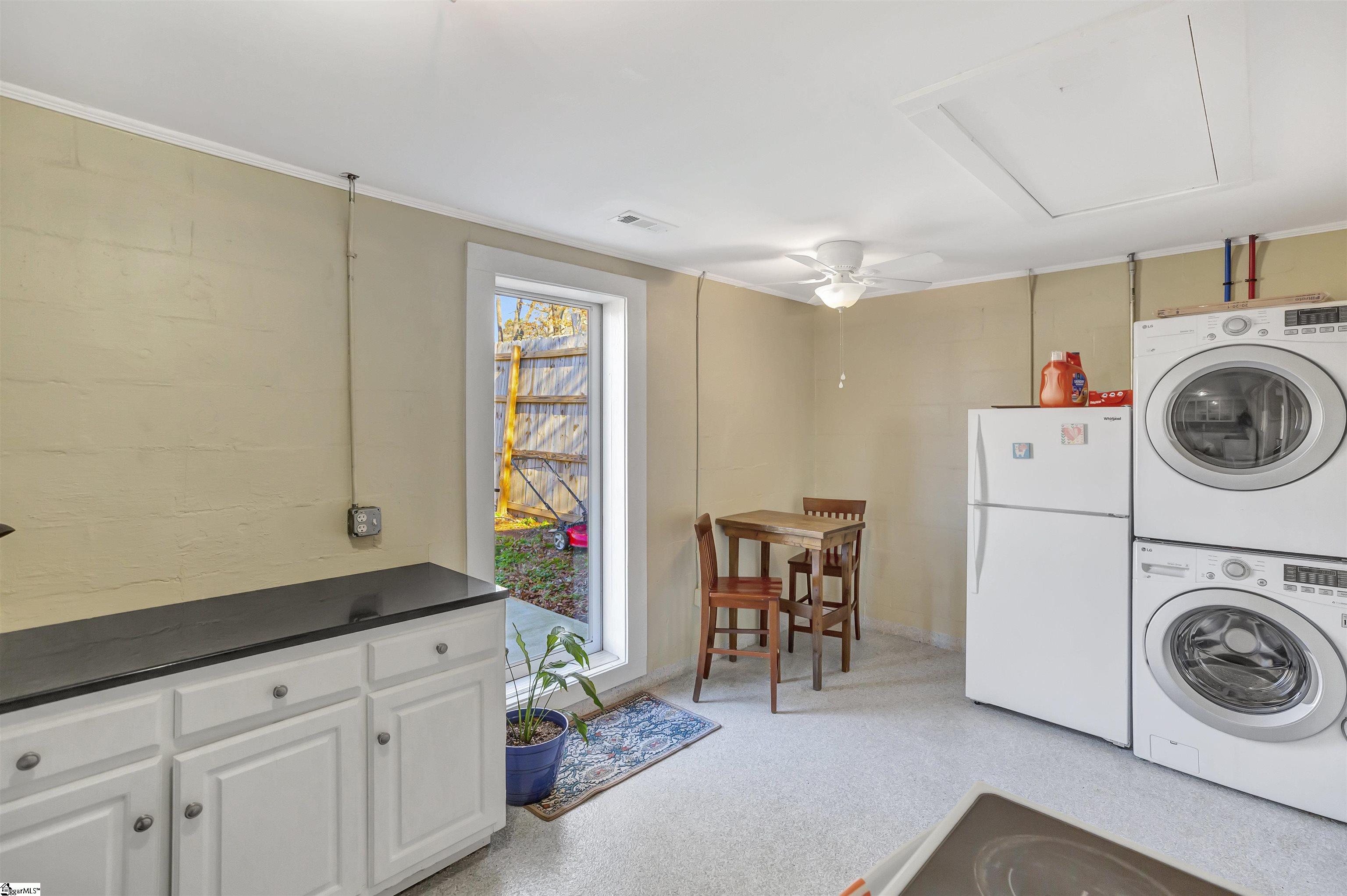 Eat-in Kitchen and laundry area.