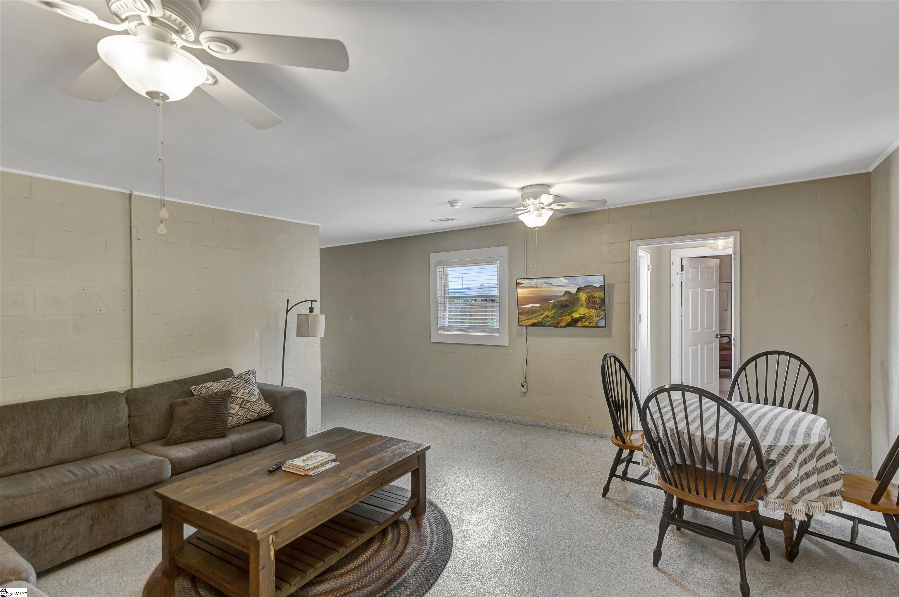 The guest house provides a spacious living room.