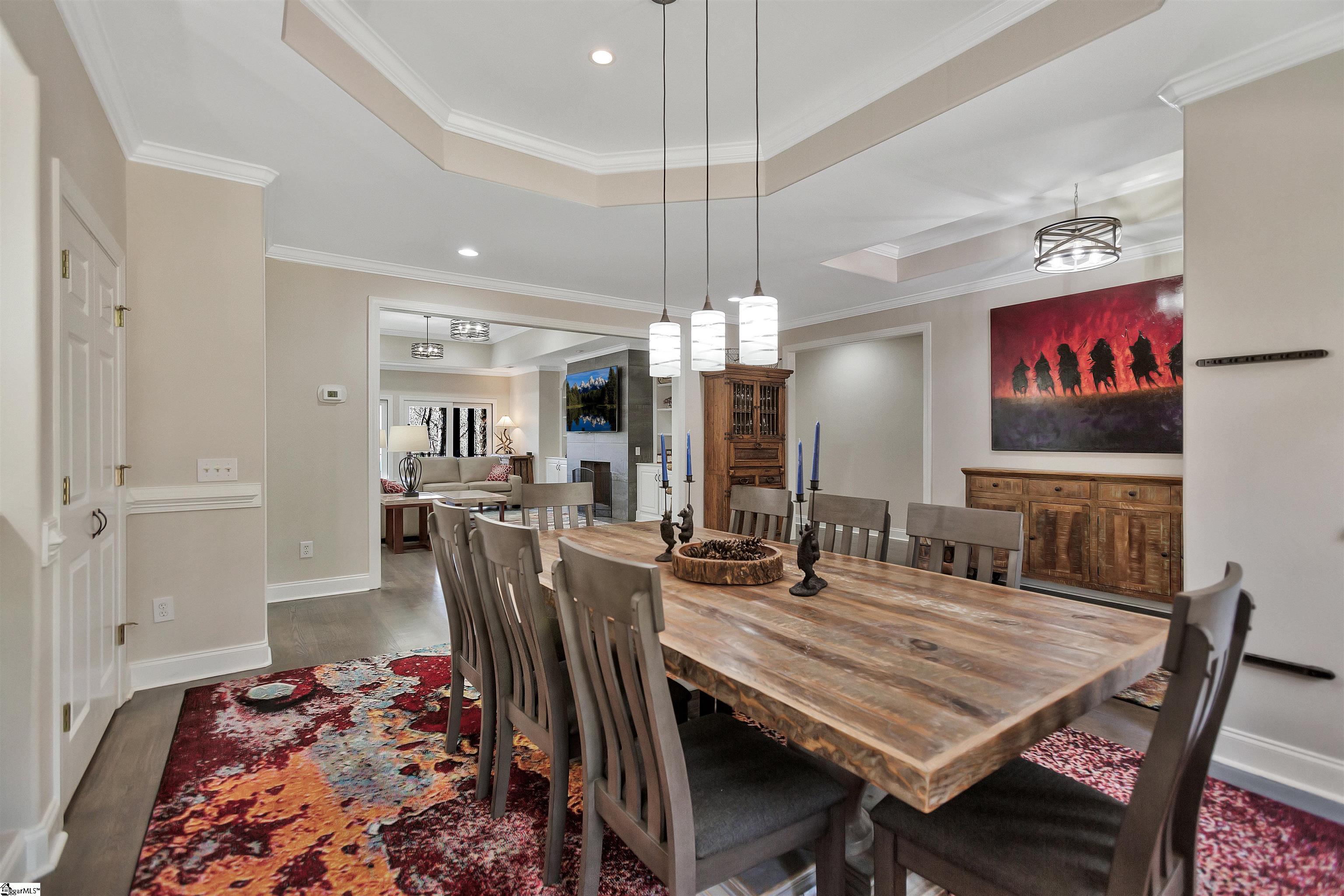 Dining room with niche and 2 closets.