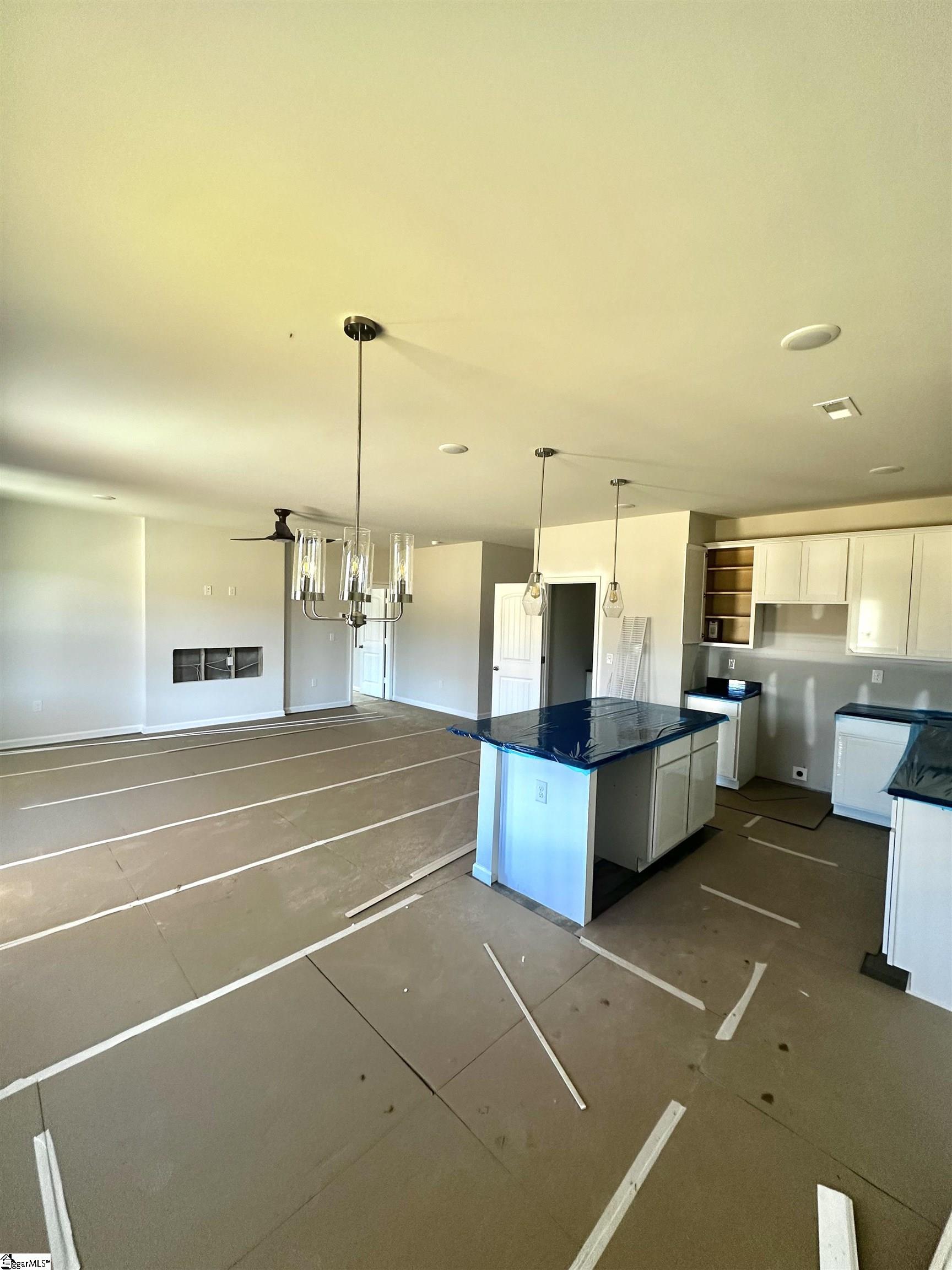 Slate gray granite, white cabinet, walk in  butlers pantry with cabinetry