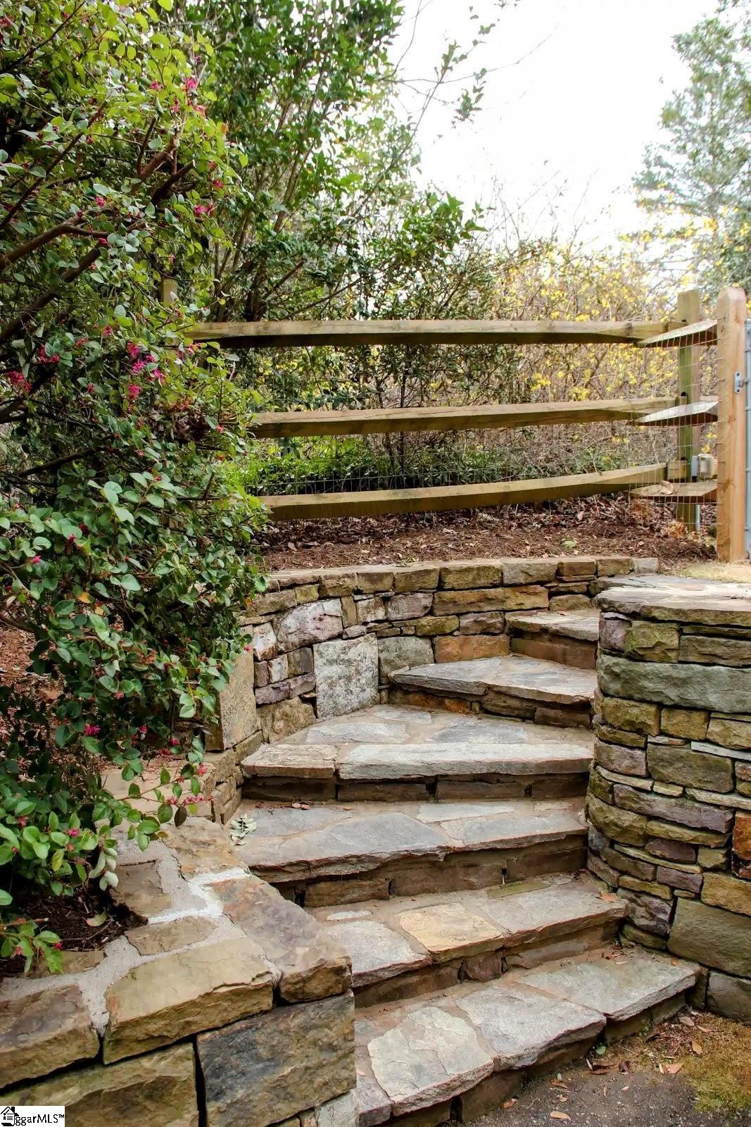 Stone Steps to Backyard