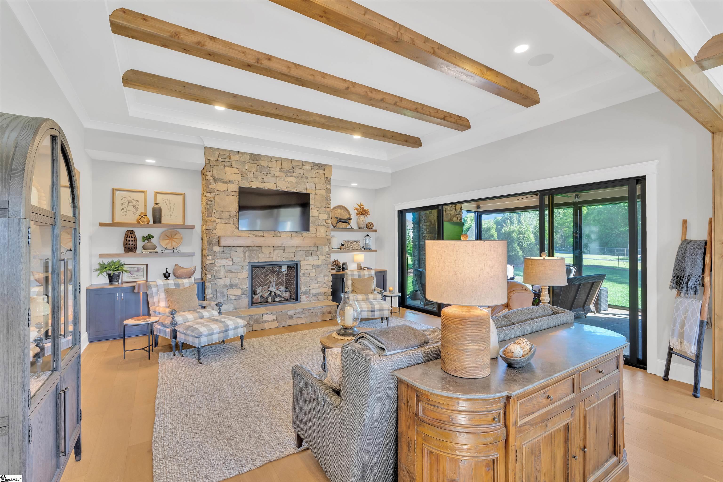Sliding doors open to screened patio