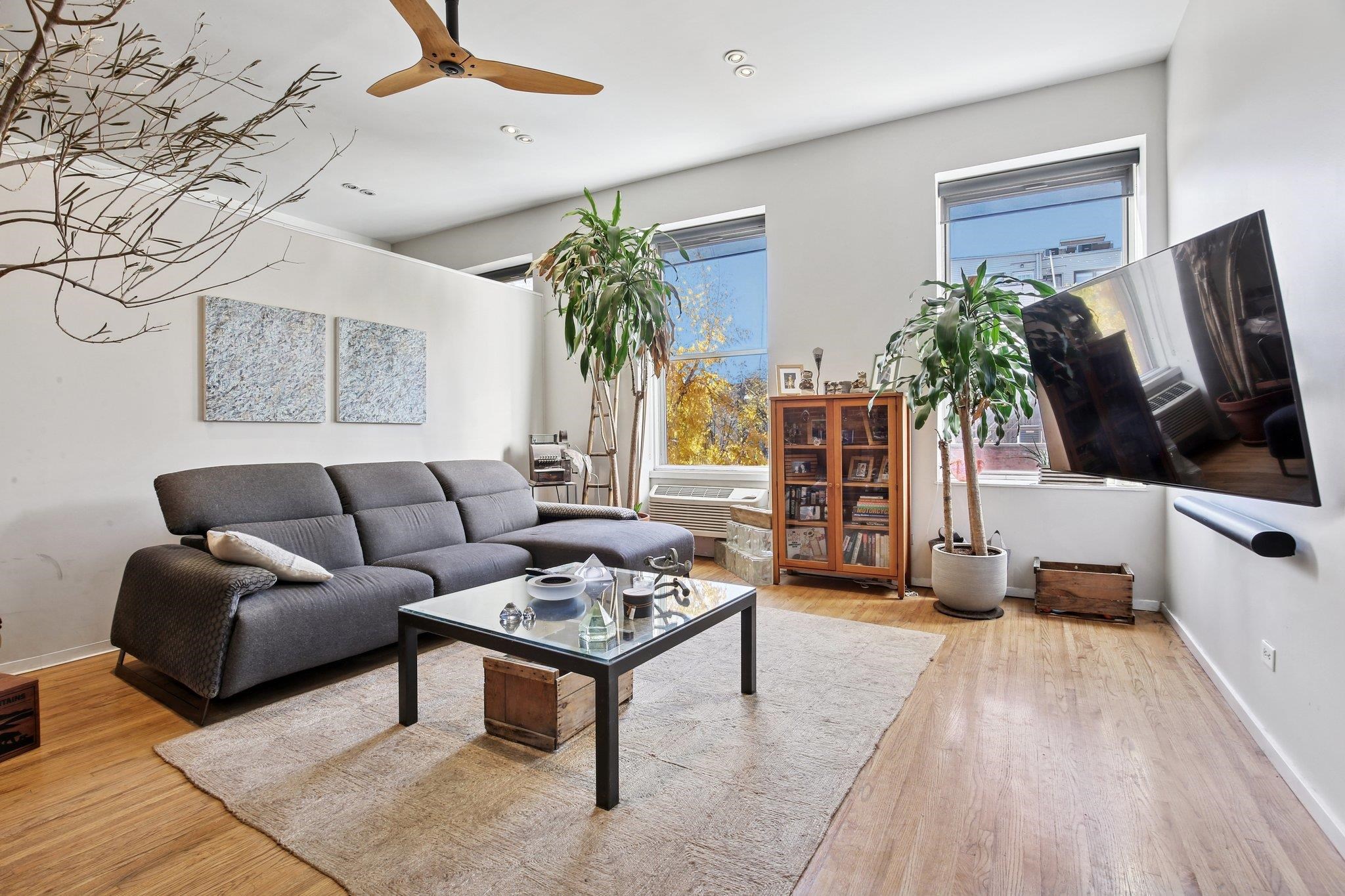 The Grand Court  222 Grand St, Unit 3J, Hoboken, NJ. The Home of Homes  the one you've been waiting for! Step inside this showstopper 1-bedroom + den, 1-bath loft-style condo offering 790 sq. ft. of beautifully curated living space  one of the largest one-bedrooms in The Grand Court! Every inch has been thoughtfully designed: exposed brick walls, hardwood floors, updated lighting fixtures, and a wood-burning fireplace with a classic mantle and chimney that gives the warmth of the suburbs  right in the heart of the Mile Square City. The modern kitchen looks straight out of a magazine with sleek cabinetry, premium appliances, and a electric range, while the spa-like bathroom features radiant heated floors and a high-tech toilet that redefine comfort. Enjoy in-unit washer/dryer, above-loft storage, gated entry, elevator access, intercom, and even a pool for those warm summer days. Located just steps from shopping, parks, schools, bus stops, and the PATH  this is Hoboken living at its finest. With reasonable HOA fees and every modern amenity you could want, Unit 3J at The Grand Court isn't just a home  it's the home. Don't wait  this is a keeper. Schedule your showing today and make this Hoboken gem yours!