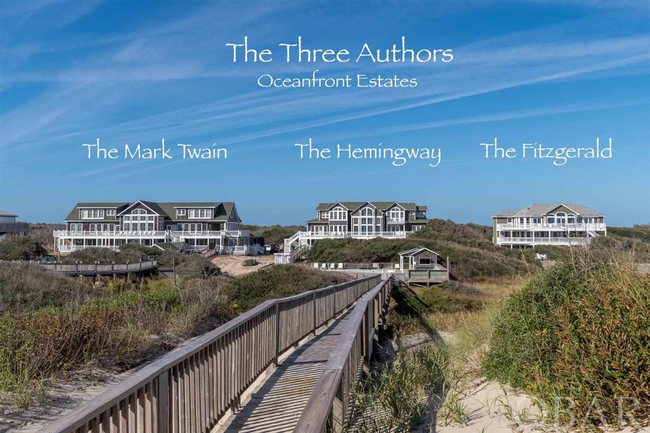 "Twenty years from now you will be more disappointed by the things you didn't do rather than the ones you did" Mark Twain... This OCEANFRONT investment opportunity is one of those things that you need to do! THE THREE AUTHORS - Three truly TIMELESS homes nestled in the dunes of the 4 wheel drive area with OVER $825,000 IN RENTAL INCOME IN 2020!  June, July and August of 2021 are already booked for all 3 homes!  This is a fantastic opportunity to own over 10 acres on the Outer Banks.  An investment like no other, The Mark Twain(18 BR), The Hemingway(14 BR) and The Fitzgerald(14 BR) offer guests an incredible vacation.  QUALITY AND STYLE abound in these exquisite homes which are furnished with LUXURY AND STYLE that match their name.  Known for their quality materials, gourmet kitchens with commercial quality Viking appliances, gorgeous wood floors throughout, high quality carpets, extensive use of Porcelain and Marble...especially The Mark Twain, 90% of the furniture is handmade special order SOLID WOOD.   This is the perfect location for a DREAM WEDDING, a CORPORATE RETREAT or a large FAMILY REUNION!  The 4 wheel drive area is a favorite among guests to the Outer Banks - an oasis where you can escape life a week at a time! Imagine where the value will go when a bridge is built. The owner has taken great care in adding a high end Reverse Osmosis "whole house" water treatment system servicing all 3 homes for bottled water quality water.  It was designed to run without fail for years and is easy to maintain.  Enjoy the peace and serenity of the 4 wheel drive without the extra long drive! The homes are located just about 2 miles from the access point, so very close. You also have a private access directly from the beach that services all 3 homes!  The properties have an experienced maintenance man helping to care for the homes including the pools and water treatment system.