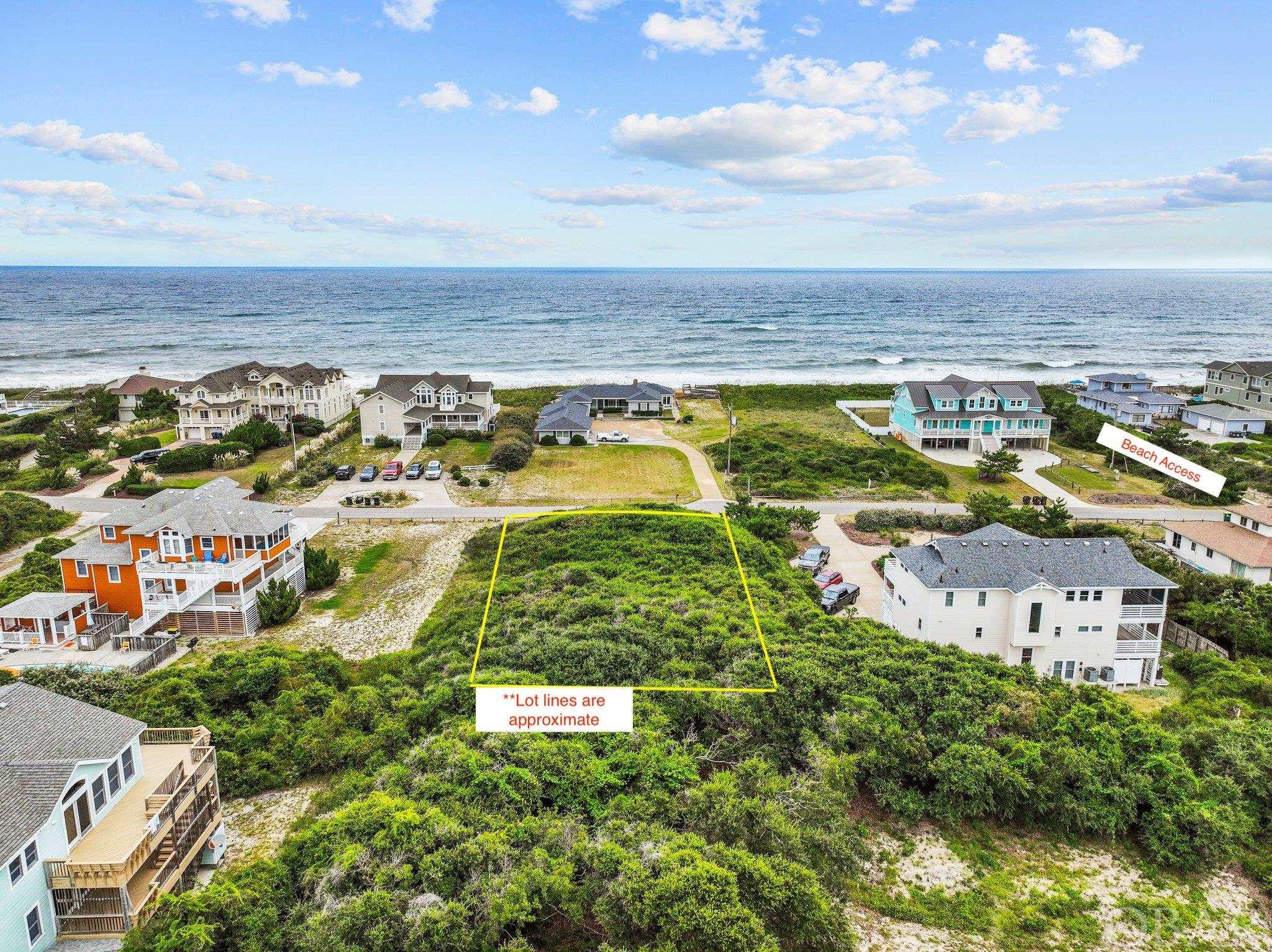 Why buy old when you can build new? A rare opportunity to build your vision and add to the already established, well appointed homes of Ocean Boulevard in Southern Shores. X Flood zone, 100' x 230' lot (see survey). Get the views and access without the oceanfront risk. A 5-7 minute walk south (500ft) to the beach access at Pompano Court. Join the voluntary Southern Shores Civic Association for additional amenities such as playgrounds, a marina, tennis courts, and sound front sunset viewing park. Start gathering your inspiration photos and back of the napkin drawings to make your building dreams a reality. Vacant lot survey available. Not sure about design? House plans available as well.