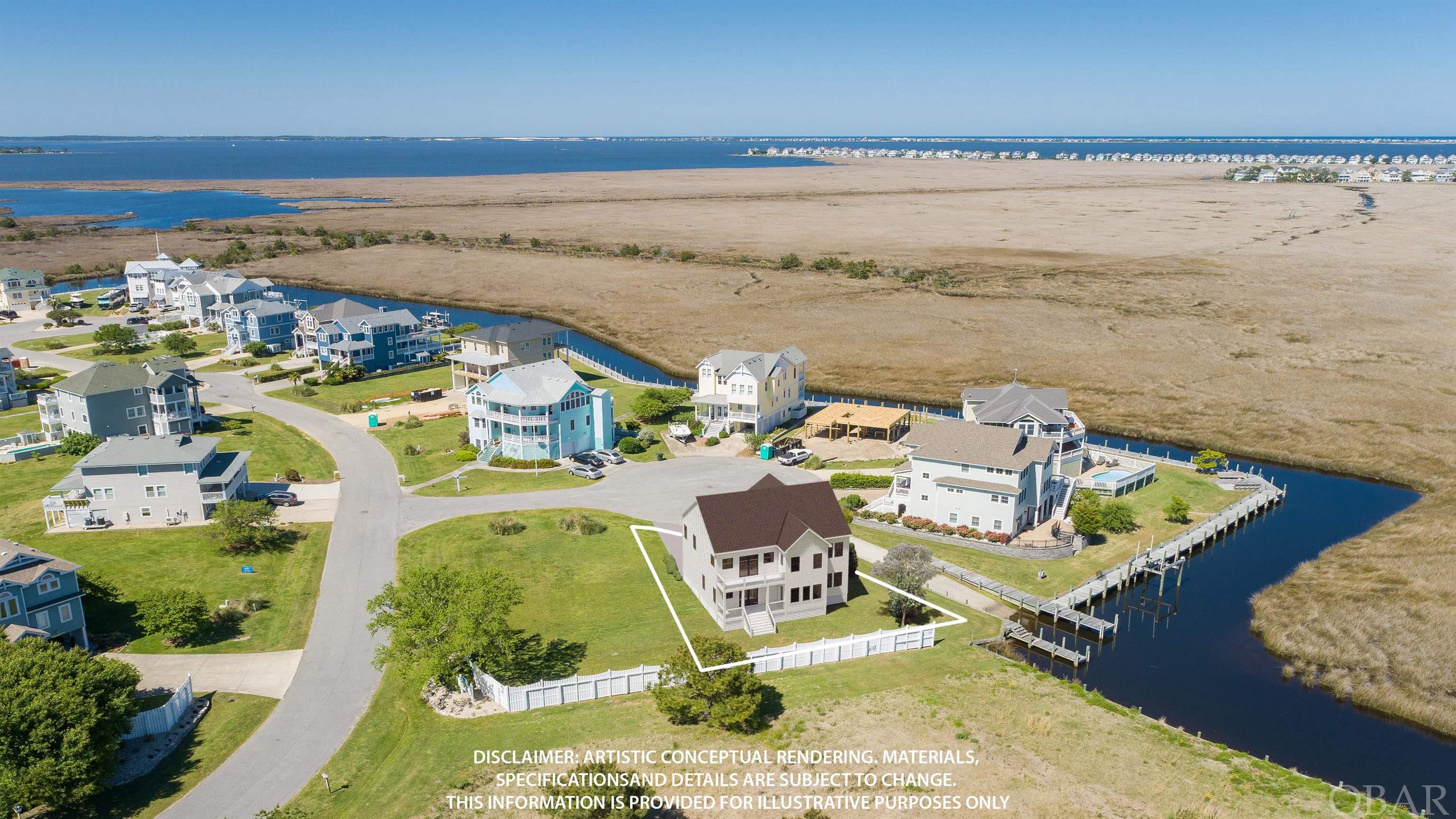 Spectacular views from this canal front homesite close to beach and downtown Manteo! Situated on a private cul-de-sac and in the very desirable neighborhood of Peninsula, this homesite offers 30 feet of dock frontage and is right next to the community boat ramp! With only a short boat ride to Oregon Inlet, this lot offers protection and convenience. Build your dream home today!  Seller will consider owner financing!