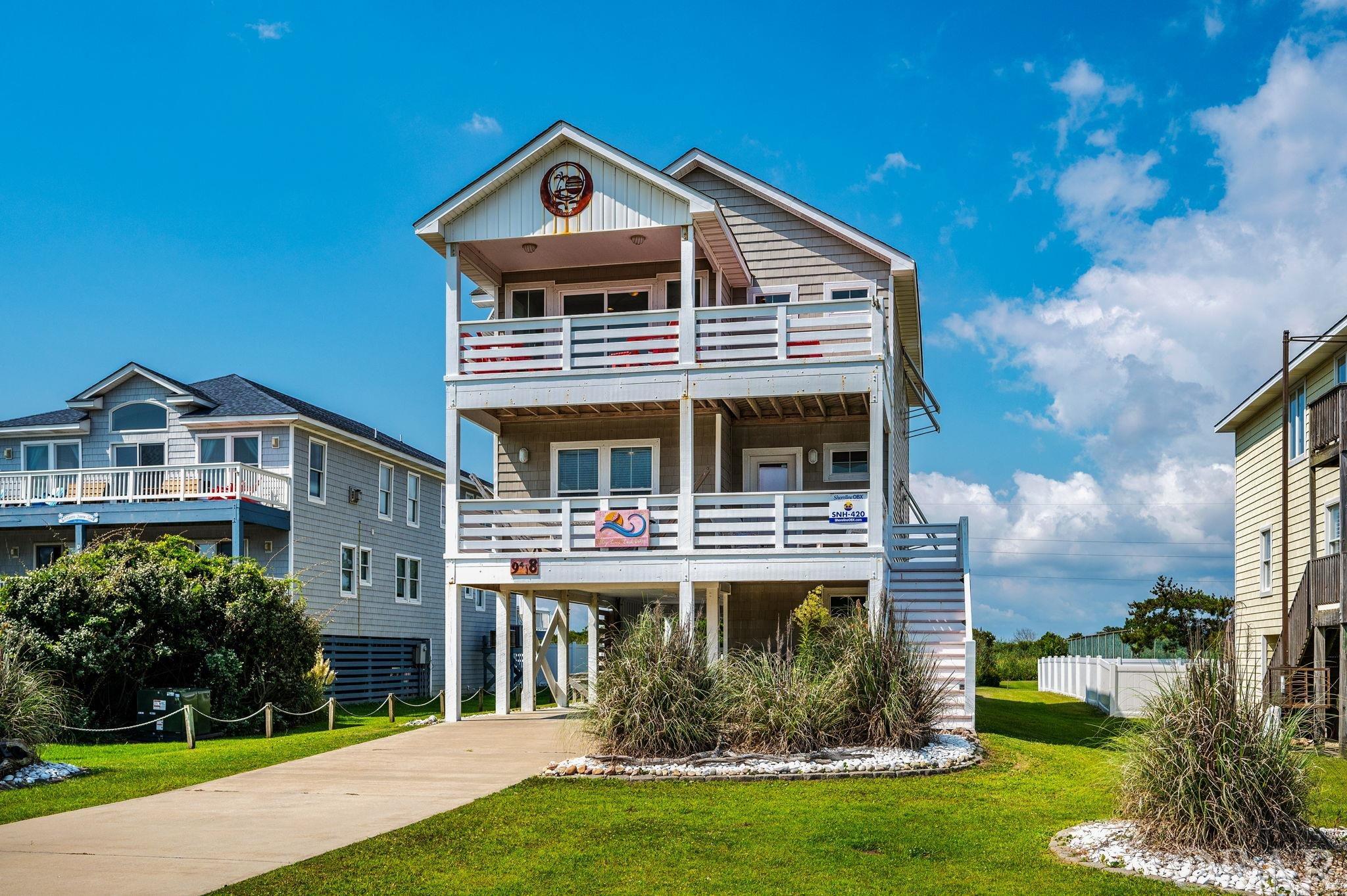 Welcome to your dream coastal retreat nestled in the serene beauty of South Nags Head! This semi-oceanfront paradise offers a rare opportunity to own a piece of Outer Banks tranquility. With panoramic views of the Atlantic Ocean to your east and the National Wildlife Preserve to your west, this home is a haven for beach lovers and nature enthusiasts alike. The spacious living area seamlessly connects to the dining space and kitchen, creating a perfect atmosphere for entertaining. The well-appointed kitchen features granite countertops, stainless steel appliances, a large pantry, and a breakfast bar. The luxurious top level master suite offers views of the National Wildlife Preserve, access to the covered back deck, and a spa-like ensuite bathroom with custom tile shower. The mid-level boasts tons of natural light with a second master suite and two well-appointed guest rooms with a full bath. Multiple decks provide ample space for outdoor dining, relaxation, and stargazing. Rinse off after a day at the beach in the convenient outdoor shower and take a dip in the private pool. This property presents an exceptional opportunity for a primary residence, second home, or vacation rental investment. South Nags Head's popularity ensures high demand for beachfront accommodations. It's just minutes away from the iconic Jennette's Pier, offering fishing, educational programs, and breathtaking views and it’s within close proximity to hiking trails, local shops and restaurants, Oregon Inlet and Pirates Cove Marina. Don't miss out on the chance to own your own slice of coastal paradise. Contact us today to schedule a private showing and experience the allure of South Nags Head living. To view the 3D tour copy and paste the following link into your browser: https://unbranded.youriguide.com/9418_s_old_oregon_inlet_rd_nags_head_nc/