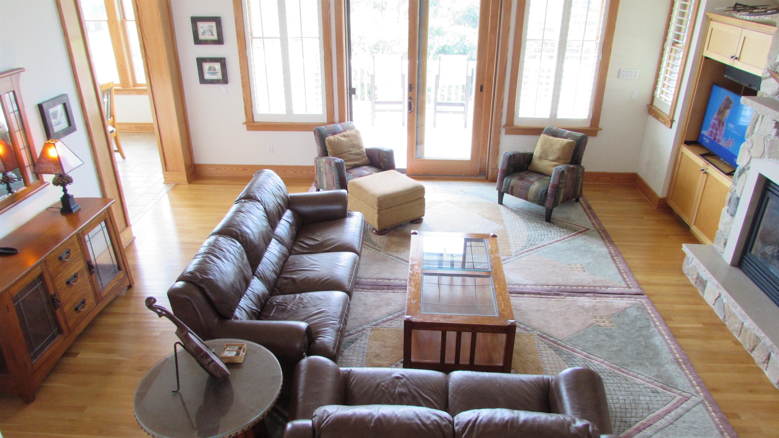 Spacious, over looks decks w/ views of the golf course and sound/sunsets!