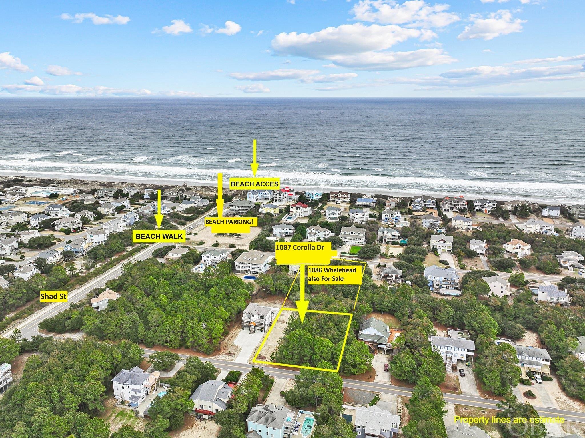 ONLY 1 OF 2 LOTS CURRENTLY FOR SALE IN WHALEHEAD.  1086 WHALEHEAD IS THE OTHER LOT FOR SALE OWNED BY SAME FAMILY AND BACKS UP TO THIS LOT!  BUY BOTH FOR FAMILY COMPOUND OR FOR INVESTMENT PURPOSES.  These lots are close to Shad St Beach Access with Plenty of Parking!  ACT TODAY BEFORE THEY ARE SOLD!