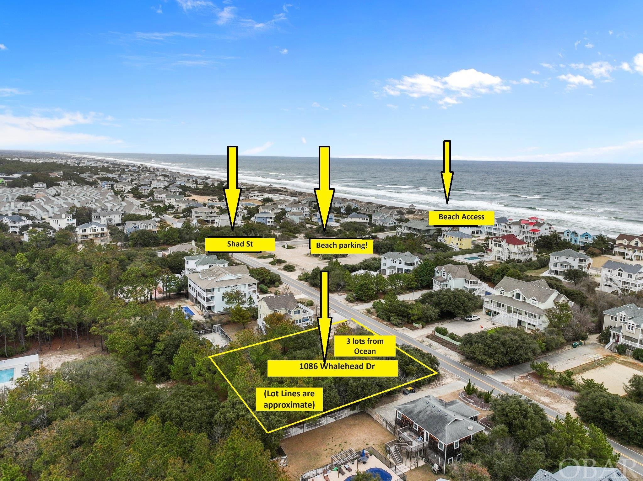 JUST 3 LOTS TO OCEAN AND NEAR SHAD ST! THE ONLY LOT CURRENTLY FOR SALE IN WHALEHEAD.   This lot is close to Shad St Beach Access with Plenty of Parking!  ACT TODAY BEFORE IT IS SOLD!