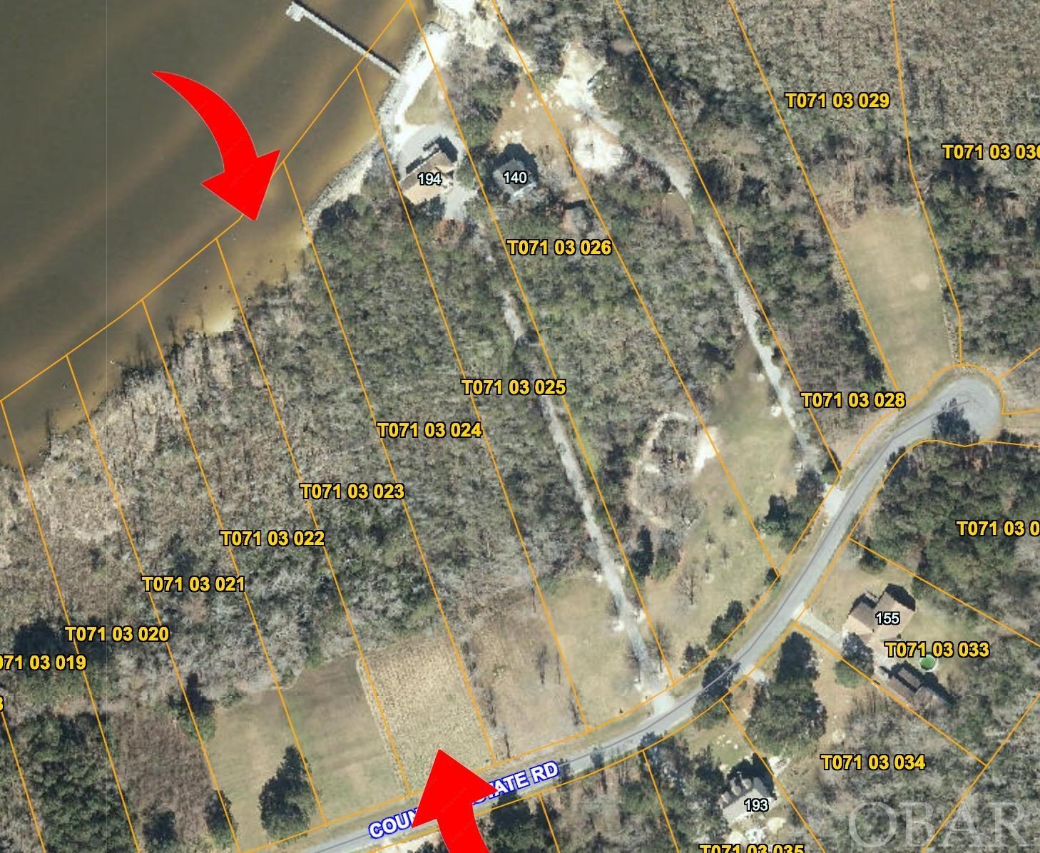 1.56 acre lot, semi cleared, on the Albemarle Sound! Lot is ready to be built upon. County water and utilities are available. Septic approves 3 bedroom house. Possibility for 4 or 5 bedroom with appropriate septic application and survey.  Sound access in the NE corner of the neighborhood is maintained by HOA. Potential for ultra private compound with the addition of gravel road running towards the sound. Magnificent water views and quaint neighborhood. SELLER FINANCING AVAILABLE!!! Terrific opportunity to build your eastern NC sound-front dream home, at an affordable lot price.
