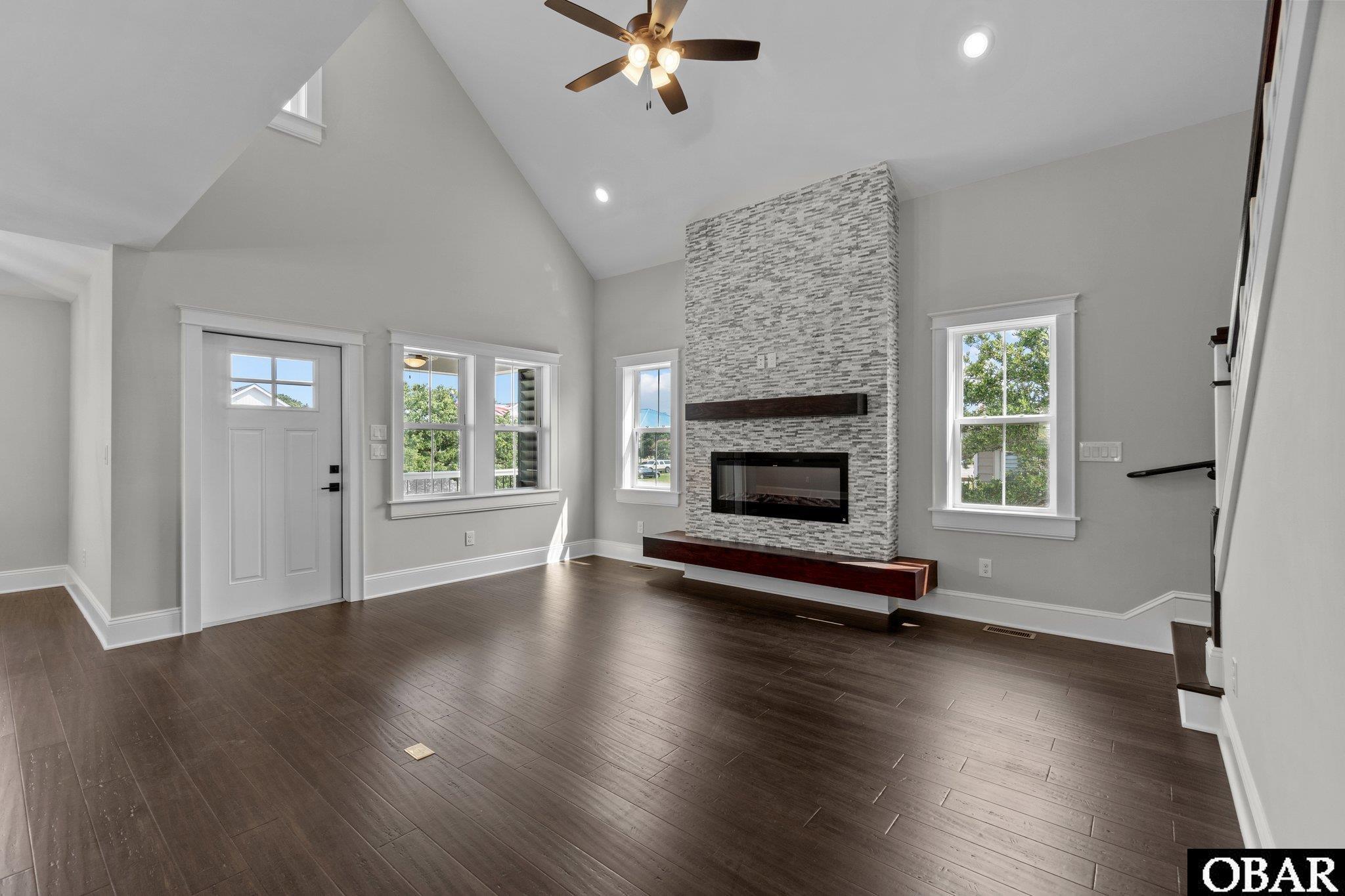 Change fireplace colors to suit the ambiance desired in room!