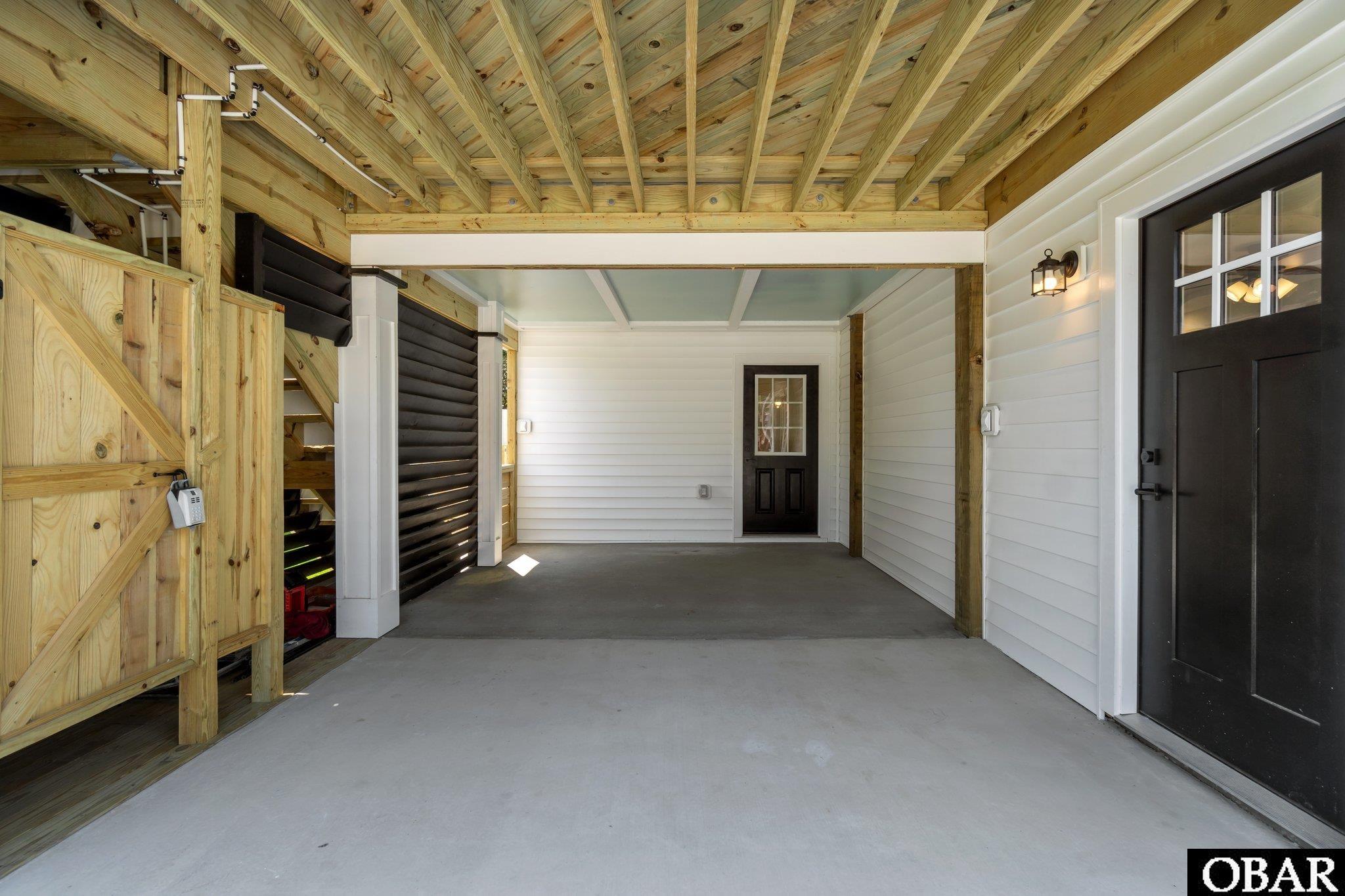 Carport with exterior shower !