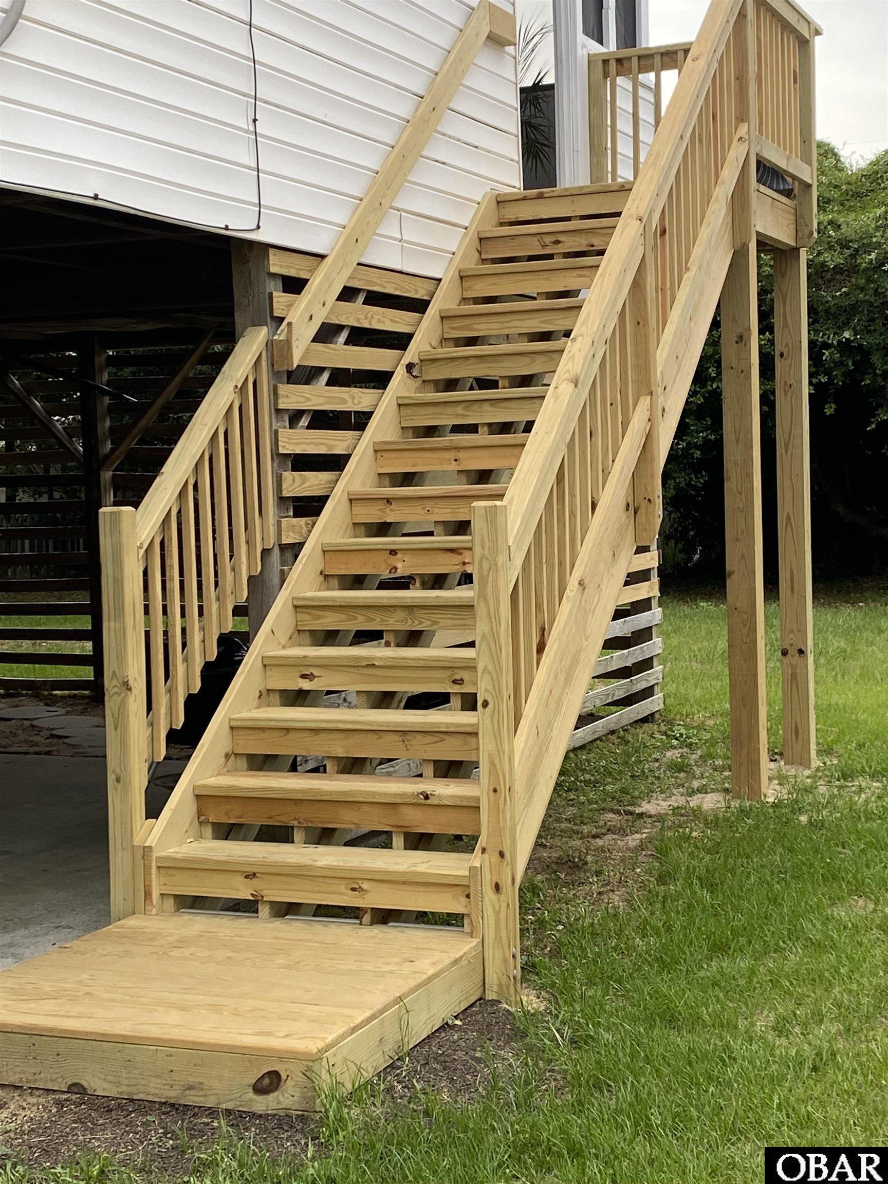 Wonderful new stairs to the screened porch!