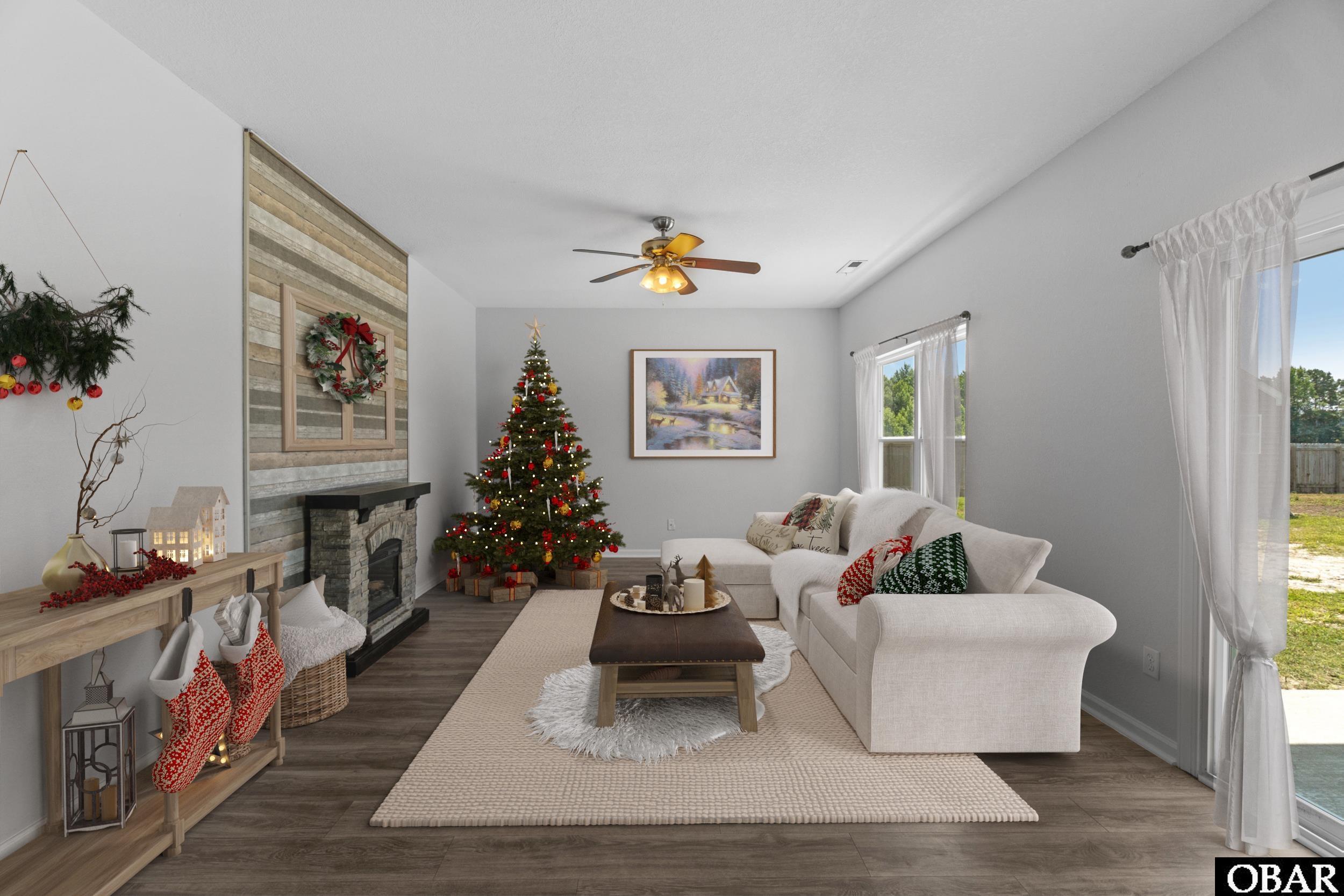 virtually staged living room