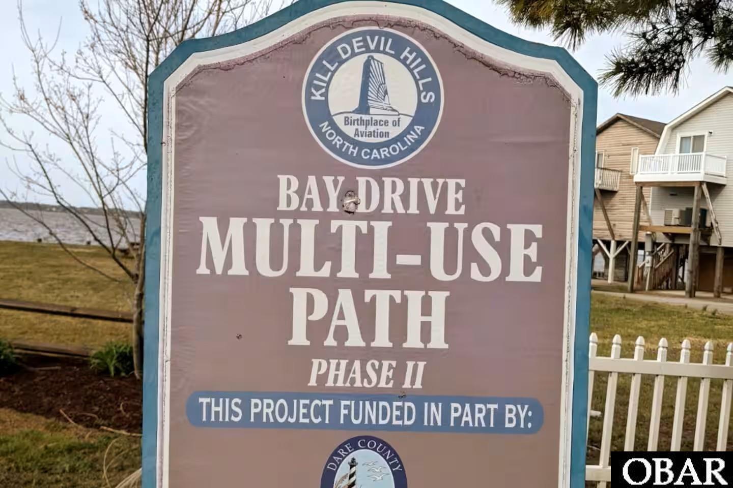 Bay Drive Multi-use Path is only a few blocks from the house with miles of paved walking/ biking paths.