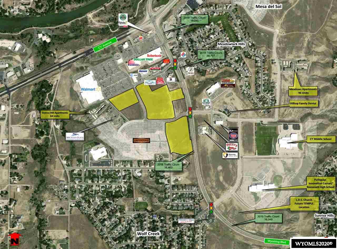BrokerOne Real Estate is pleased to offer for sale, fully-developed commercial lots adjacent to a Walmart Supercenter in the Mountain Plaza shopping district located in western Casper, WY 82604. Mountain Plaza, a 50-acre retail and mixed use development,  features ±25 acres available.  Existing pads range in size from 25,635 sf to 140,491 sf and parcels can be combined up to 11 acres.