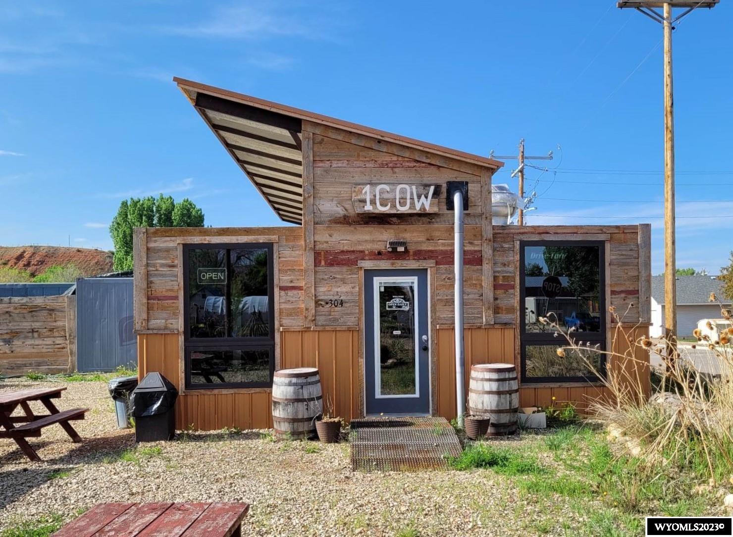 Business Opportunity!! Location is business and this one is ideal for a lot of it! Located in the heart of Ten Sleep Wyo. 1.8 acres with established restaurant business. Equipped with nearly everything you'll need. 200amp 480v service and 600amp 120/240 service on site. Existing 300sq ft of refrigerated or freezer space. Inside and outside seating, drive-up, & off-street parking. Grill, firers, grease trap, coolers and much more! This building is a certified state inspected butcher shop, certified through 12/31/23. It is also setup to be a bakery.  Retail opportunity and Highway access at the foot of the Big Horn Mountains, roughly half way between the Black Hills & Yellowstone Park. Many possibilities and potential for your business ideas, not just the food industry. Come take look!