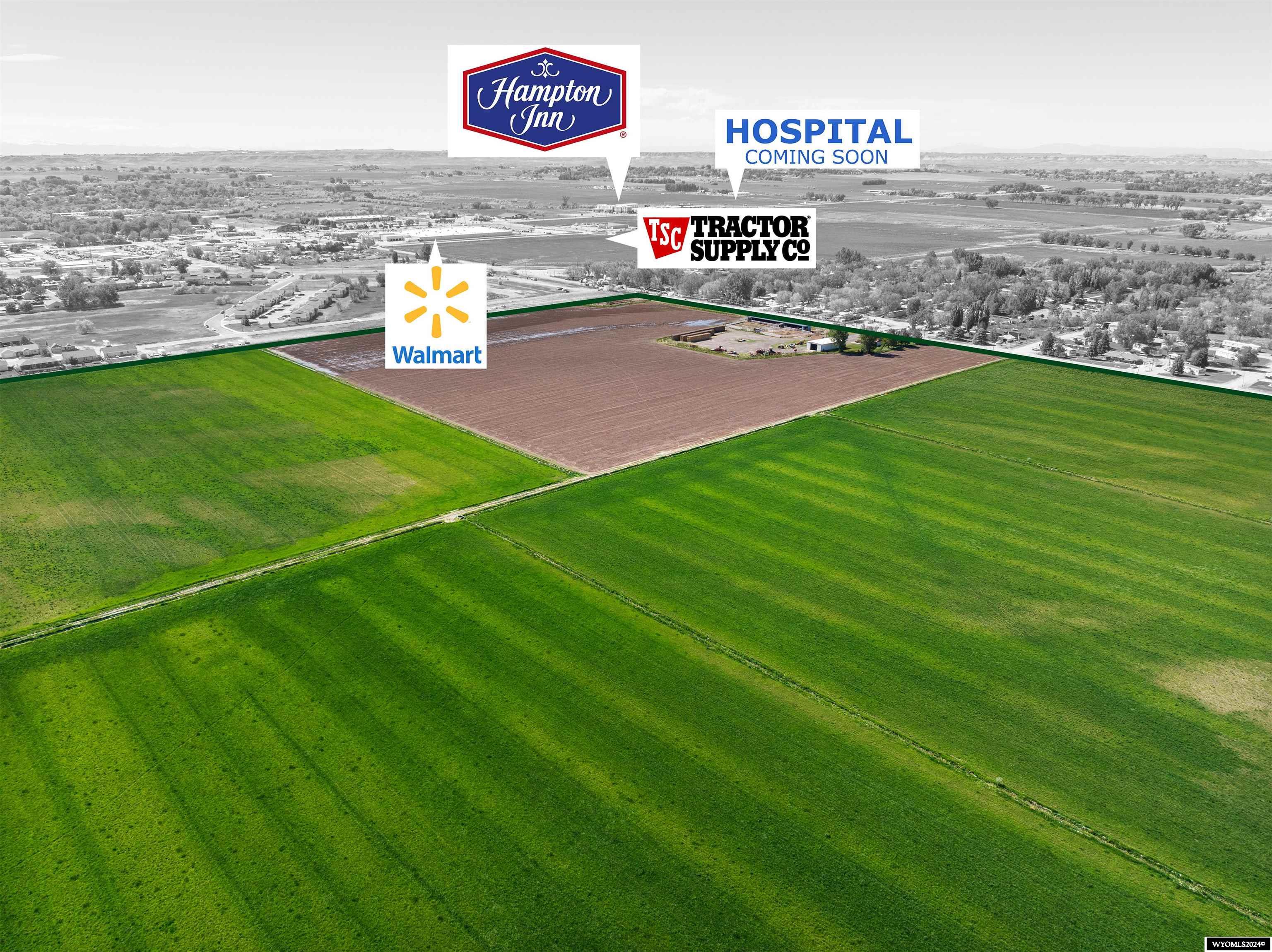 The Webwood Estate is a premier development opportunity and productive farm.  This property is 145 irrigated acres, adjacent to the city limits, and abuts Aspen Elementary School. It has city utilities, publicly maintained access on four sides, and is a stone's throw away from the new Riverton Medical District and Shoshone Business Park, as well as many of the major businesses in Riverton, Wyoming. The property’s current utilization is that of an irrigated hay farm and livestock wintering operation. It features a very comfortable 2,224 sq. ft. home, 2 car garage, shop, loafing shed, corrals, and storage yard.   Home The home is a ranch style 3 bed 2 bath home built in 1978. It has a recently updated kitchen and an enclosed breezeway attaching an oversized 2 car garage. The back yard has been well manicured and has a nice covered patio, mature trees, and a built in pipe swing set. The property has a private well, city sewer and electric, and access to city water.  This would make a terrific primary residence, farm manager’s home, or rental.   Shop The shop is 40’ x 75’ with overhead doors at each end. Most farmers and mechanics will find it has more than adequate room to store and maintain equipment. Highlights include concrete floors, 220 power, and upgraded Led lights.    Livestock Facilities Primarily used to calve out and winter livestock, the facilities are robust and built to work cattle. Shelter is provided by a 30’ by 175’ lean-to. Multiple large pens with concrete feed bunks are adjacent to a permanent Blattner load out chute. Under cover is a hydraulic Taskmaster squeeze chute attached to a Blattner Tub and alley on concrete; as well as a built-in calf hotbox, and multiple pens. The covered pens feature multiple exits into runs with year-round live water.     Production and Land The farm is currently planted in a 3 way grass mix that produces 3.2 - 3.5 ton per acre on two cuttings. A rotational reseeding program has been started in multiple sections of the field. Roughly 21 acres was reseeded into a grass alfalfa mix in 2023 and an additional 23 acres in 2024. It has been leveled and is irrigated by concrete ditch and dirt ditch. An appropriate number of ditches allow for even water distribution. Water is serviced through Riverton Valley Irrigation District.      Area The Webbwood Estate is located along Webbwood road and just under a half mile from Federal Avenue. Webbwood and Federal create one of Riverton’s most active intersections. Riverton is the largest community in Fremont County and is the hub of the surrounding area and portions  of several nearby counties. Riverton has a thriving regional airport, and growing population. The city has seen significant business growth in recent years. Notable new businesses to the area include Murdochs, Sutherlands, Sportsman’s Warehouse, Kifaru, Haskell’s Furniture, and Legacy Injection Molding. The property is visible from, and within walking distance to, the new Shoshone Business Park and the Riverton Medical District that will include a state of the art new hospital. It will begin breaking ground in the coming months.   Taxes: Property: $4,548.82 Irrigation: $3,476.64