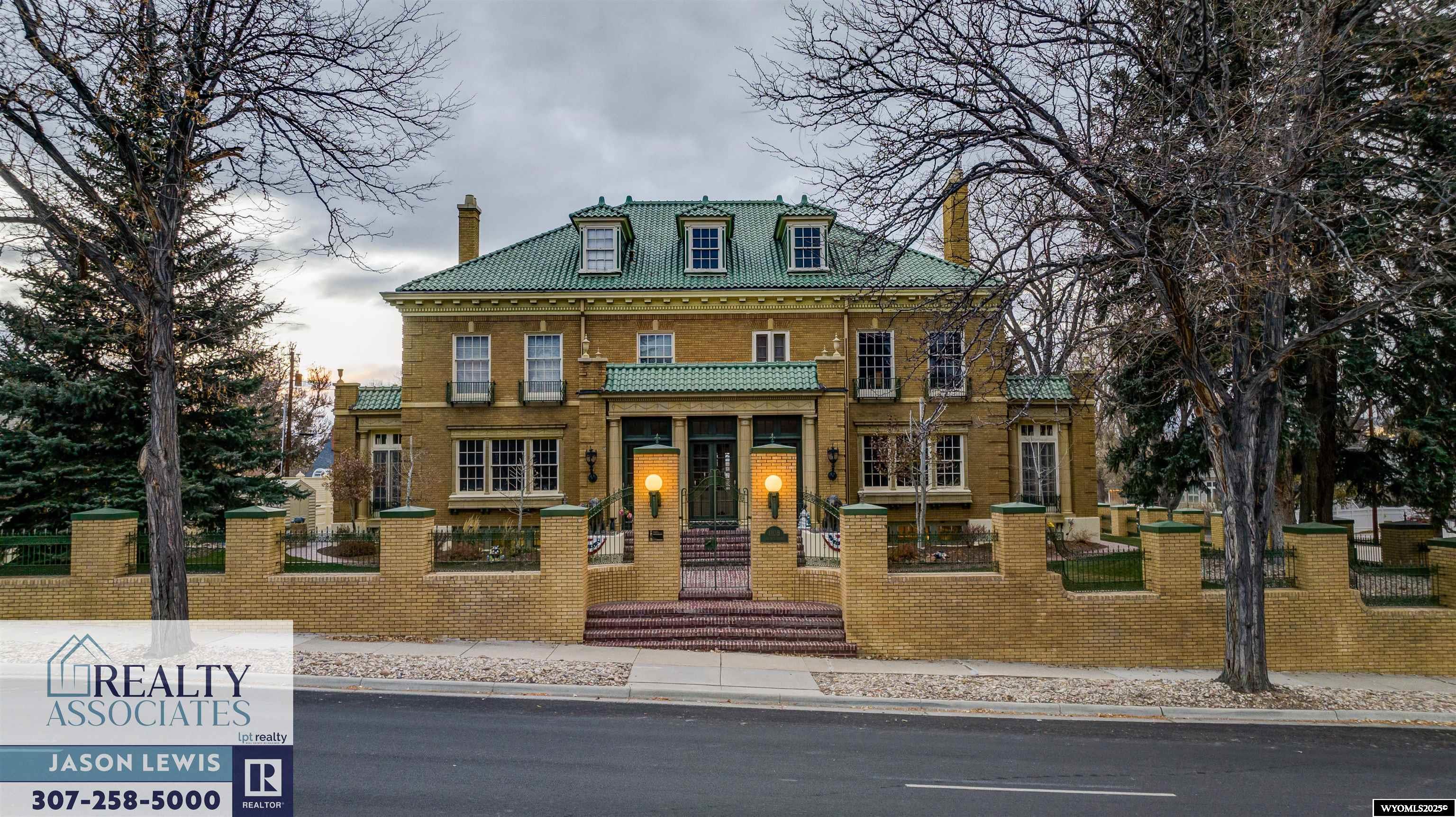 Own a Piece of Wyoming History – The Iconic Henning Mansion  Step into timeless elegance with the Henning Mansion, Casper’s most storied private residence. Built in 1923 by Welker F. “Bill” Henning—Casper’s first self-made millionaire—this 9,500 sq ft estate is a striking blend of early 20th-century grandeur and modern luxury. Originally constructed with imported materials from Europe and crafted with steel beams, 16-inch-thick walls, and artisan plasterwork, the mansion stands as a symbol of success and architectural sophistication.  Set on a beautifully landscaped corner lot on South Wolcott Street, this historic home boasts:  4 spacious bedrooms and 4.5 bathrooms A grand entryway that welcomes guests with timeless elegance A cathedral-style formal dining room, perfect for entertaining Original oak floors, French doors, and a sweeping grand staircase Multiple private balconies offering serene outdoor spaces A basement speakeasy-style bar with vintage vaults—one with rumored secret surveillance views Newly updated chef’s kitchen, luxurious master suite, and modernized bathrooms that retain classic charm Detached three-car garage with a private guest apartment above Every corner of the Henning Mansion tells a story—from its origin as the dream home of a plumbing contractor turned oil-and-hospitality mogul, to its status today as one of Wyoming’s most distinguished properties.  Now offered at a significantly reduced price of $1,480,000, this is a rare opportunity to own a true piece of Casper’s history—perfect for discerning buyers seeking timeless character, luxury, and legacy.  Schedule your private tour today and experience the grandeur of the Henning Mansion firsthand. Contact Jason Lewis @ 307-258-5000!!!