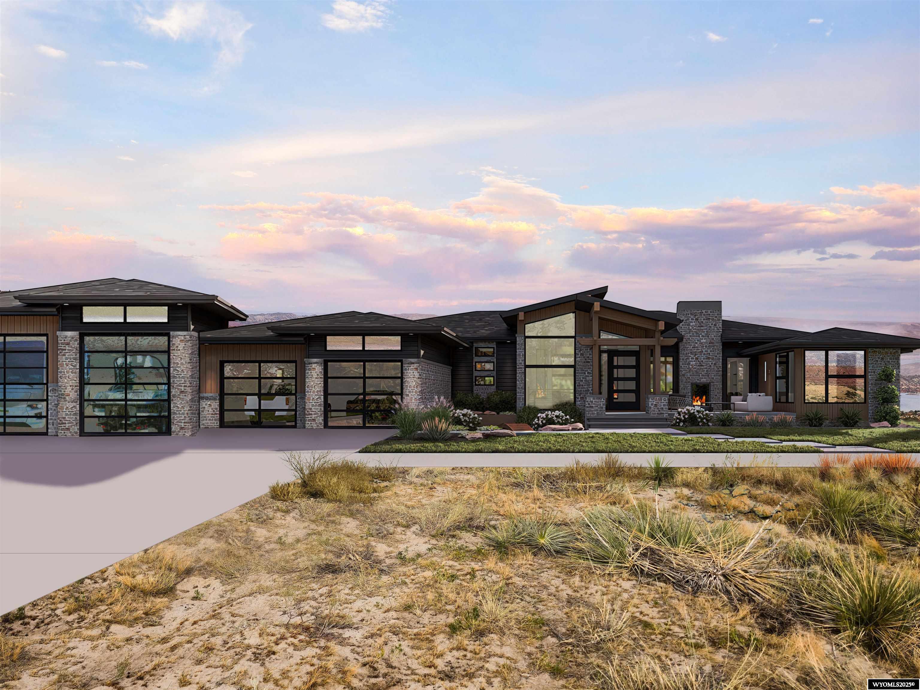 Experience the perfect blend of luxury, space, and breathtaking scenery with this to-be-built custom home overlooking Alcova Lake. Set on nearly 11 private acres in the prestigious Lake Ridge Estates, this property offers incredible panoramic views and endless possibilities.  Designed with both elegance and functionality in mind, the home features an expansive open floor plan, stunning finishes, and a large deck ideal for entertaining or quiet evenings taking in the view. The gourmet kitchen flows seamlessly into the great room, creating a warm and inviting gathering space.  Build the home as shown in the renderings, or customize every detail to make it uniquely yours. Well, septic and road are included in the price.  Please note: photos are conceptual renderings and not of the actual property. Home pricing includes an unfinished basement. There are optional plans available for a finished basement at an additional cost. Price may vary based on final finishes and fixtures determined by the buyer. Vehicles, boat, RV, landscaping, interior/exterior furnishings, non fixture items, electronics, security system, hot tubs, fire pits, and exterior built ins are for conceptual purposes only and not included in the purchase price.  This is more than a home — it’s an opportunity to craft your dream lifestyle on one of the most scenic lake view parcels available. Call Dan Wright today at 307-258-9496 for further details.